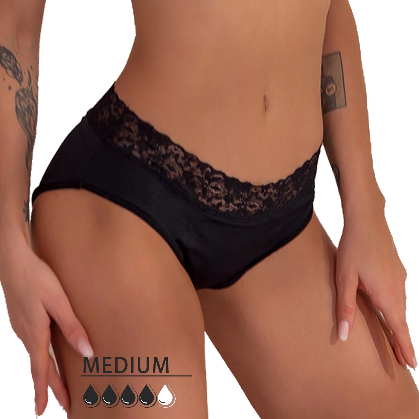 Culotte menstruelle élégante - flux moyen